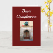 CARTE ANNIVERSAIRE ITALIEN "BUON COMPLEANNO" (Fleur jaune)