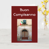 CARTE ANNIVERSAIRE ITALIEN "BUON COMPLEANNO" (Fleur jaune)