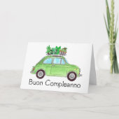 Carte Anniversaire italien Retro Fiat 500 (Devant)