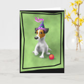Carte Anniversaire JackRusselB (Fleur jaune)
