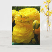 Carte Anniversaire jaune (Fleur jaune)