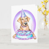 Carte Anniversaire jaune de visage de gâteau de (Fleur jaune)