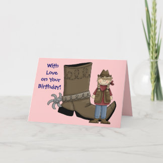 Carte Anniversaire Je suis une fille chanceuse Cowgirl &