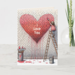 Carte Anniversaire Je t'aime Coeur Mural