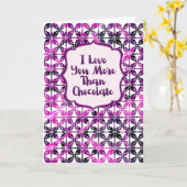 Carte Anniversaire Je t'aime plus que le chocolat (Fleur jaune)