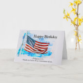 Carte Anniversaire Jérémie 29:11 Bible drapeau américain (Fleur jaune)