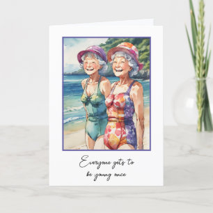 Carte Anniversaire Jeunes Femmes En maillots De Bain