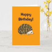 Carte Anniversaire Jolie Happy Hedgehog (Fleur jaune)