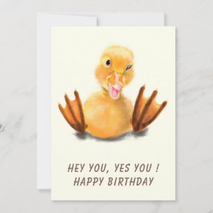 Carte Anniversaire Joueur Winking Jaune Canard - D