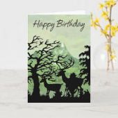 Carte Anniversaire Joyeux Anniversaire Avec Cerf (Fleur jaune)