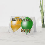 Carte Anniversaire Joyeux anniversaire garçon<br><div class="desc">Happy Birthday Birthday Boy Greeting Card with bright balloons.</div>