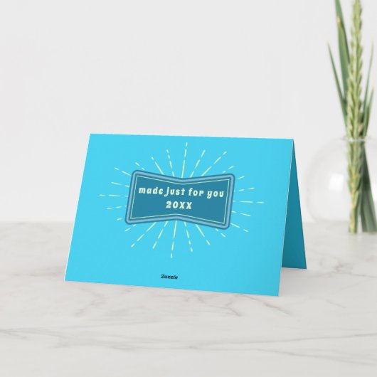 Carte Anniversaire Joyeux Tournée en Camping-Car Ancien (Dos)