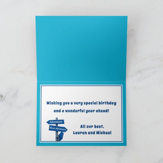 Carte Anniversaire Joyeux Tournée en Camping-Car Ancien (Intérieur)