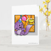 Carte Anniversaire Kacheek (Fleur jaune)