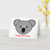 Carte Anniversaire Kudtly Koala (Fleur jaune)