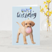 Carte Anniversaire Labrador Retriever Chien Chien Chien  (Fleur jaune)