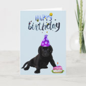 Carte Anniversaire Labrador Retriever Lab Black Puppy (Devant)