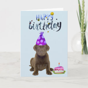 Carte Anniversaire Labrador Retriever Lab Chocolate Chio