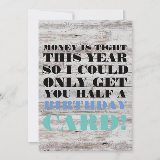 Carte anniversaire - L'argent est serré cette anné (Devant)