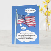 Carte Anniversaire le 4 juillet (Fleur jaune)