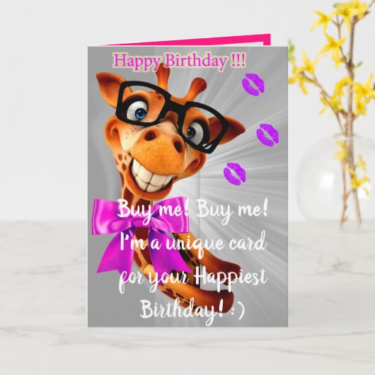 Carte Anniversaire le plus heureux (Fleur jaune)