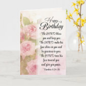Carte Anniversaire Le Seigneur Vous Bénit Rose Floral (Fleur jaune)