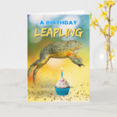 Carte Anniversaire Leaplap Année Grenouille (Fleur jaune)