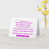 Carte Anniversaire - les textes du mariage (Fleur jaune)