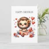 Carte Anniversaire Lion Pilote (Debout devant)