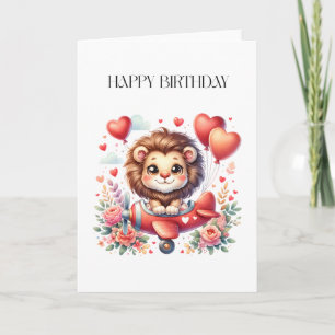 Carte Anniversaire Lion Volant