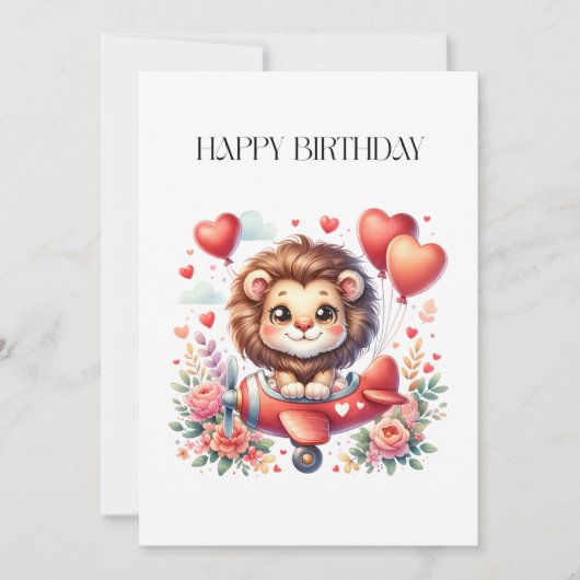 Carte Anniversaire Lion Volant (Devant)
