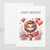 Carte Anniversaire Lion Volant (Devant / Derrière)