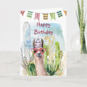 Carte Anniversaire Llama (Devant)