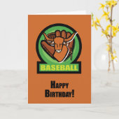 Carte Anniversaire Longhorn Baseball orange et noir (Fleur jaune)