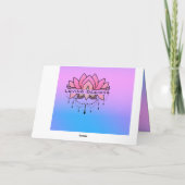 Carte Anniversaire Lotus Rose Bleu Tranquille Motivation (Dos)