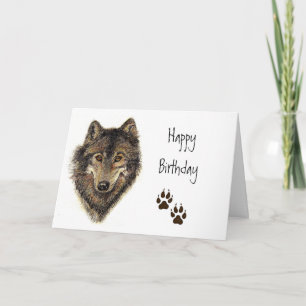 Carte Anniversaire, Loup Personnalisé, Loups, Nature ani