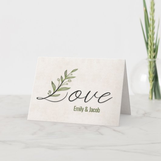 Carte Anniversaire Love Font avec Feuille (Devant)