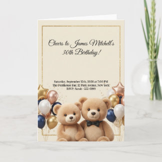 Carte Anniversaire Luxueux Ours en Peluche