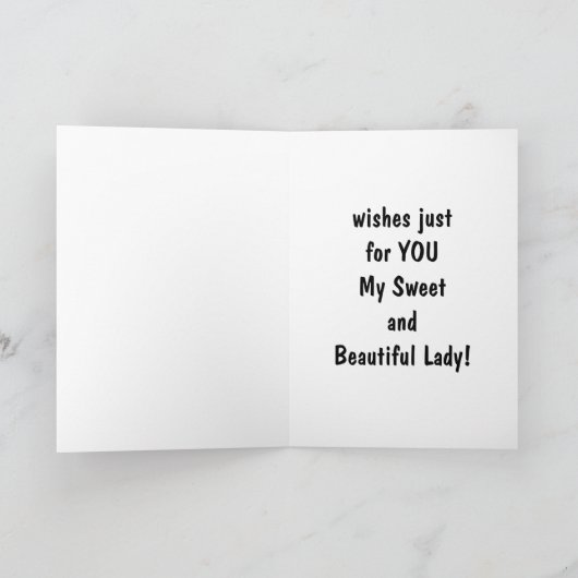 CARTE ANNIVERSAIRE - MA BELLE ET DOUCE DAME (Intérieur)