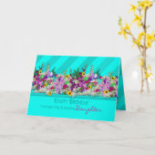 Carte Anniversaire MA fille, fleurs de jardin, rayure (Fleur jaune)