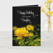 Carte Anniversaire, MA Fille, Rose Jaune dans le jardin (Fleur jaune)