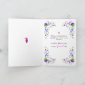 Carte Anniversaire, Madame spéciale Abstract Floral-Vif (Intérieur)