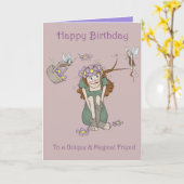 Carte Anniversaire magique (Fleur jaune)