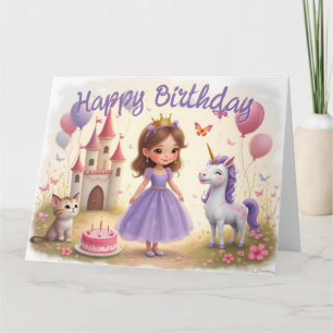 Carte Anniversaire magique dans un monde de conte de fée