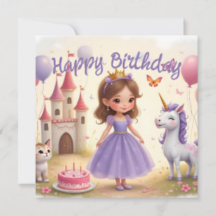 Carte Anniversaire magique dans un monde de conte de fée