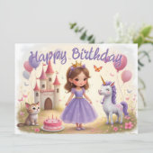 Carte Anniversaire magique dans un monde de contes de fé (Debout devant)