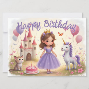 Carte Anniversaire magique dans un monde de contes de fé