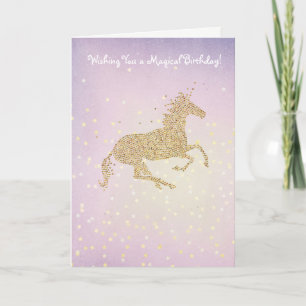 Carte Anniversaire magique de licorne