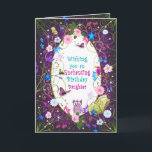 Carte Anniversaire Magique et Enchanté, Fille<br><div class="desc">Vœu d'anniversaire magique et fantaisiste plein de couleurs,  de personnages. Voir d'autres catégories avec la même image. Conçu de manière élaborée à l'intérieur et à l'extérieur.

Certaines fleurs et vignes sont fournies par des graphiques originaux (c) Delightful-Doodles (œuvre d'art originale © delightful-doodles</div>