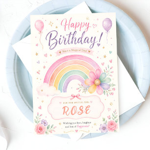 Carte Anniversaire Magique Floral Pastel